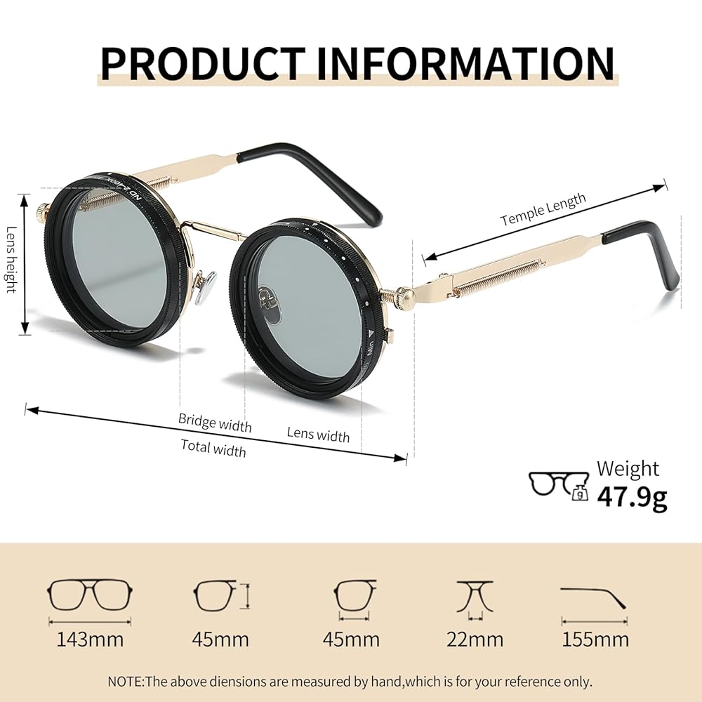 1-9 Gears Adjustable Tint Sunglasses for Men Fishing Shady Rays UV400 Round Polarized Small Glasses 45-22-155mm