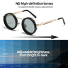 1-9 Gears Adjustable Tint Sunglasses for Men Fishing Shady Rays UV400 Round Polarized Small Glasses 45-22-155mm
