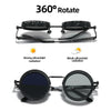 1-9 Gears Adjustable Tint Sunglasses for Men Fishing Shady Rays UV400 Round Polarized Small Glasses 45-22-155mm