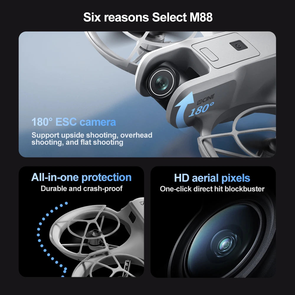 M88 Aerial Photography Drone Brushless Motor Optical Flow Positioning Camera Can Be Remote Control Electric Adjustment 180 °