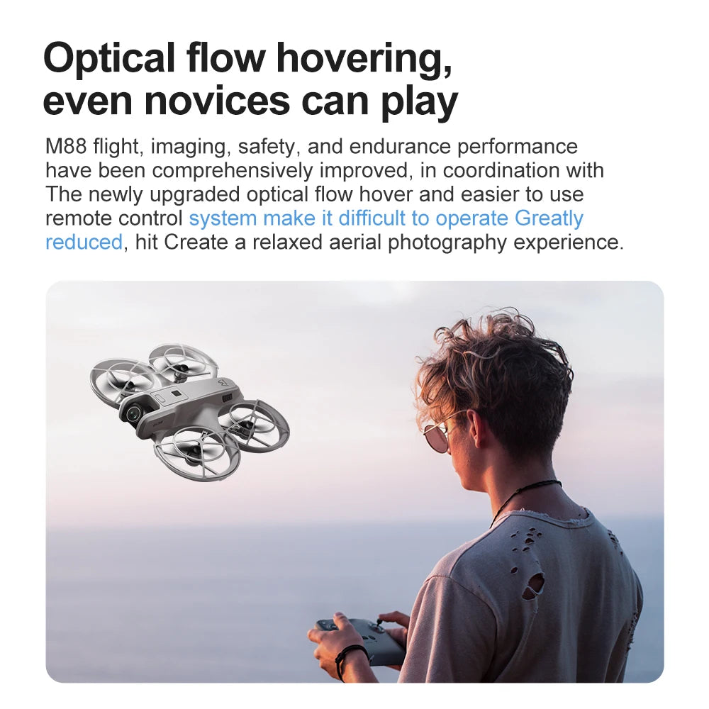 M88 Aerial Photography Drone Brushless Motor Optical Flow Positioning Camera Can Be Remote Control Electric Adjustment 180 °