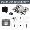 New V666 Drone Mini RC Aerial 8KHD VR Camera Foldable Intelligent Obstacle Avoidance Screen Remote Control Brushless Motor UAV