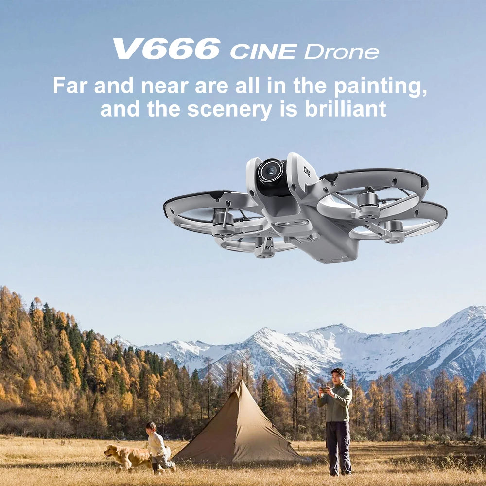 New V666 Drone Mini RC Aerial 8KHD VR Camera Foldable Intelligent Obstacle Avoidance Screen Remote Control Brushless Motor UAV