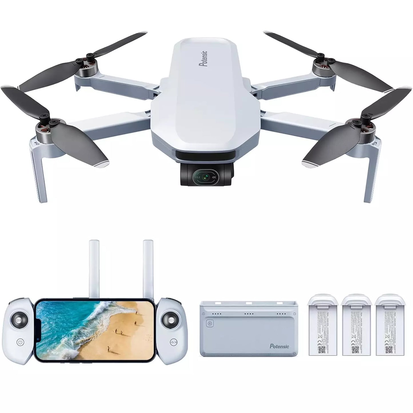 Potensic ATOM 3-Axis Gimbal 4K GPS Drone Lightweight and Foldable for Beginners