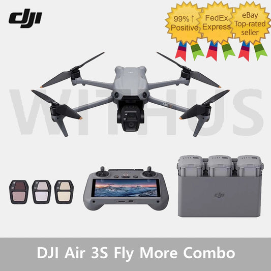 DJI Air 3S Fly More Combo Camera Drone (3 Batteries) + RC 2 Remote Controller