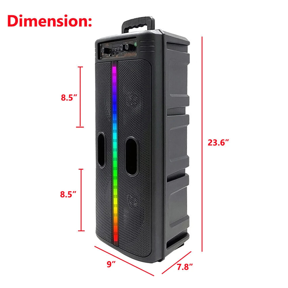 6000W Portable Bluetooth Speaker Sub Woofer Heavy Bass Sound System Party w/ Mic