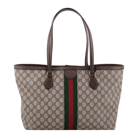 Gucci Ophidia GG Medium Shopper coated canvas leather trim Tote