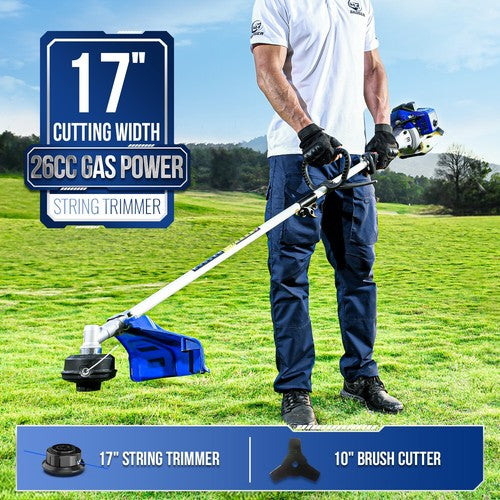 BADGER 26CC String Trimmer Gas 17" Weed Eater/Wacker 3 in 1 Brush Cutter NEW
