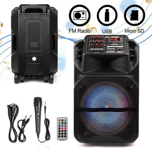 9000W Sub Woofer Portable Bluetooth Speaker Heavy Bass Sound System Party w/ Mic