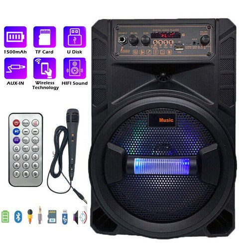 6000W Portable Bluetooth Speaker Sub Woofer Heavy Bass Sound System Party w/ Mic