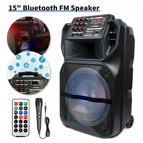 9000W Sub Woofer Portable Bluetooth Speaker Heavy Bass Sound System Party w/ Mic