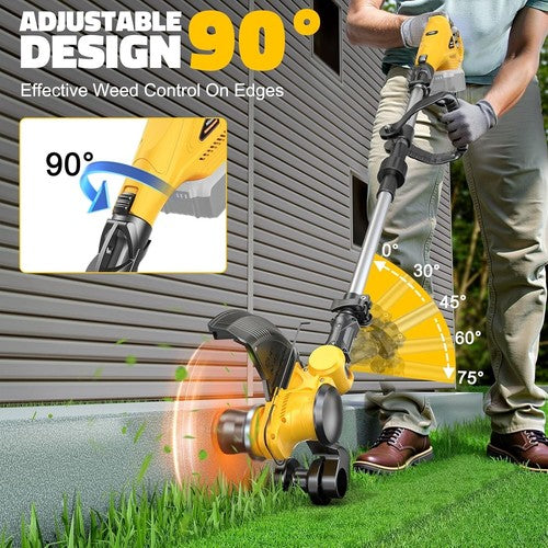 Cordless String Trimmer for Dewalt 20V Battery, Folding 3 In1 Weed Eater with Br