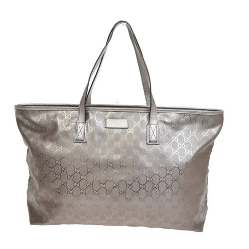 GUCCI Logo Imprime GG Pattern Shoulder Bag PVC Leather Gray SHW Italy 80FB989