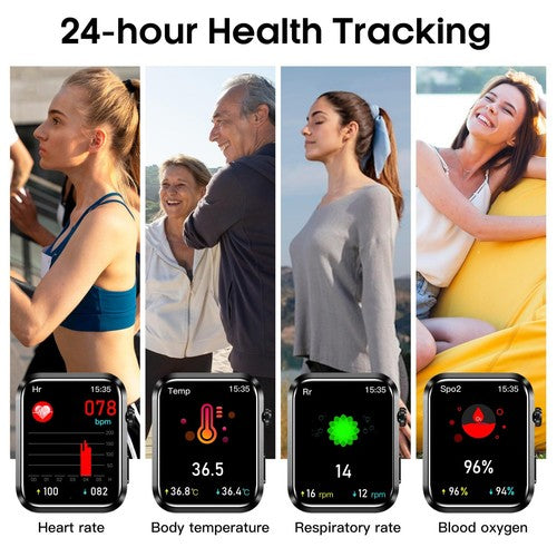 Wrist Blood Pressure Smart Watch, 1.92" lPS Health Fitness Tracker, Air Bag P...