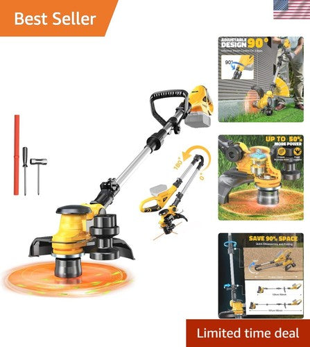 Cordless String Trimmer for Dewalt 20V Battery, Folding 3 In1 Weed Eater with Br