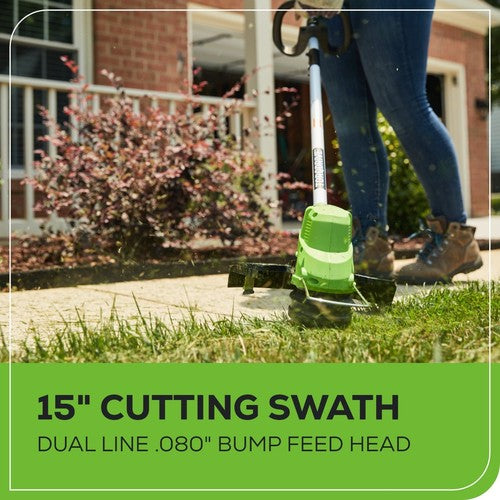 Greenworks 40V 15 inch String Trimmer (Front Mount) w/ 2.5Ah Battery & Charger