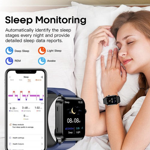 Wrist Blood Pressure Smart Watch, 1.92" lPS Health Fitness Tracker, Air Bag P...