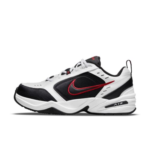 Nike AIR MONARCH IV Men White Black Red 101 Walking Shoe Medium & WIDE WIDTH 4E