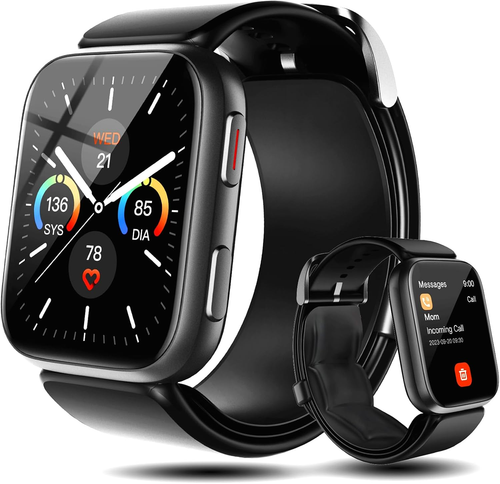 Blood Pressure Smart Watch, 1.95'' Blood Pressure Watch with Air Pump Cuff, Bloo
